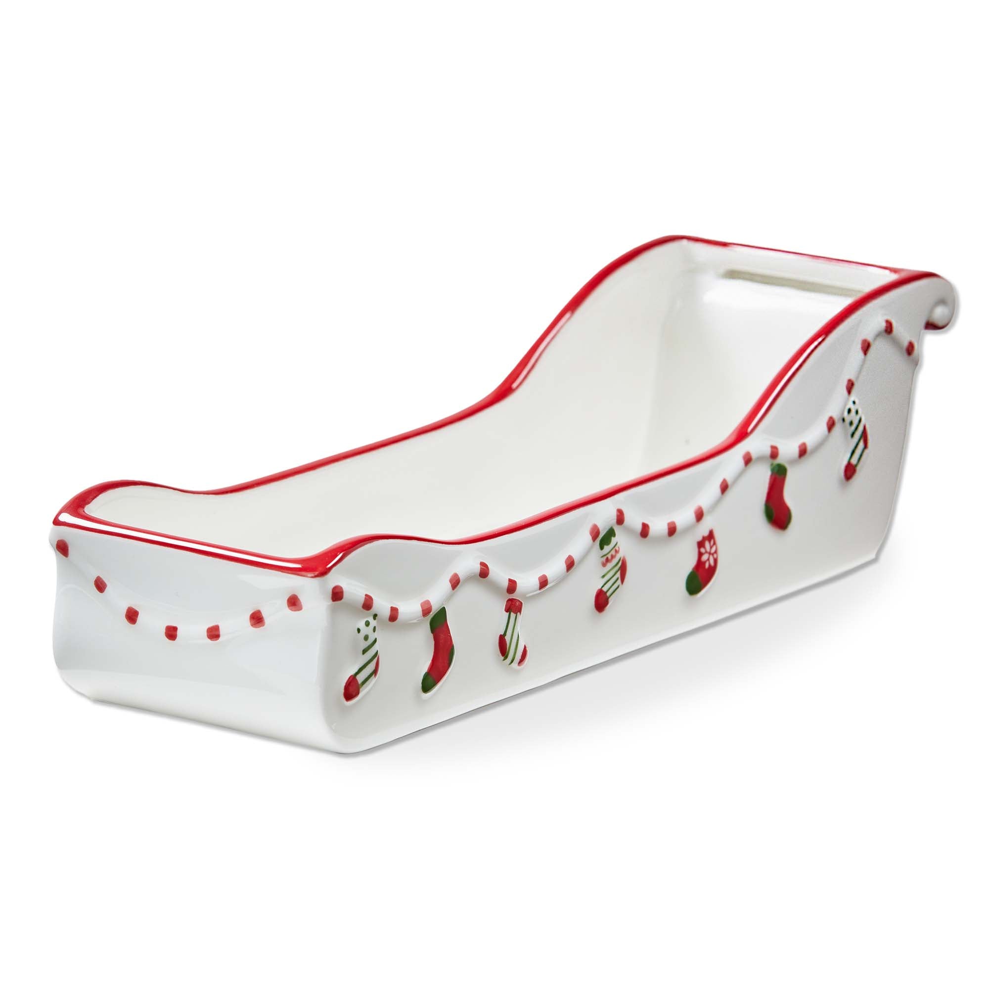 Holiday Cheer Sleigh Cracker Dish – tag