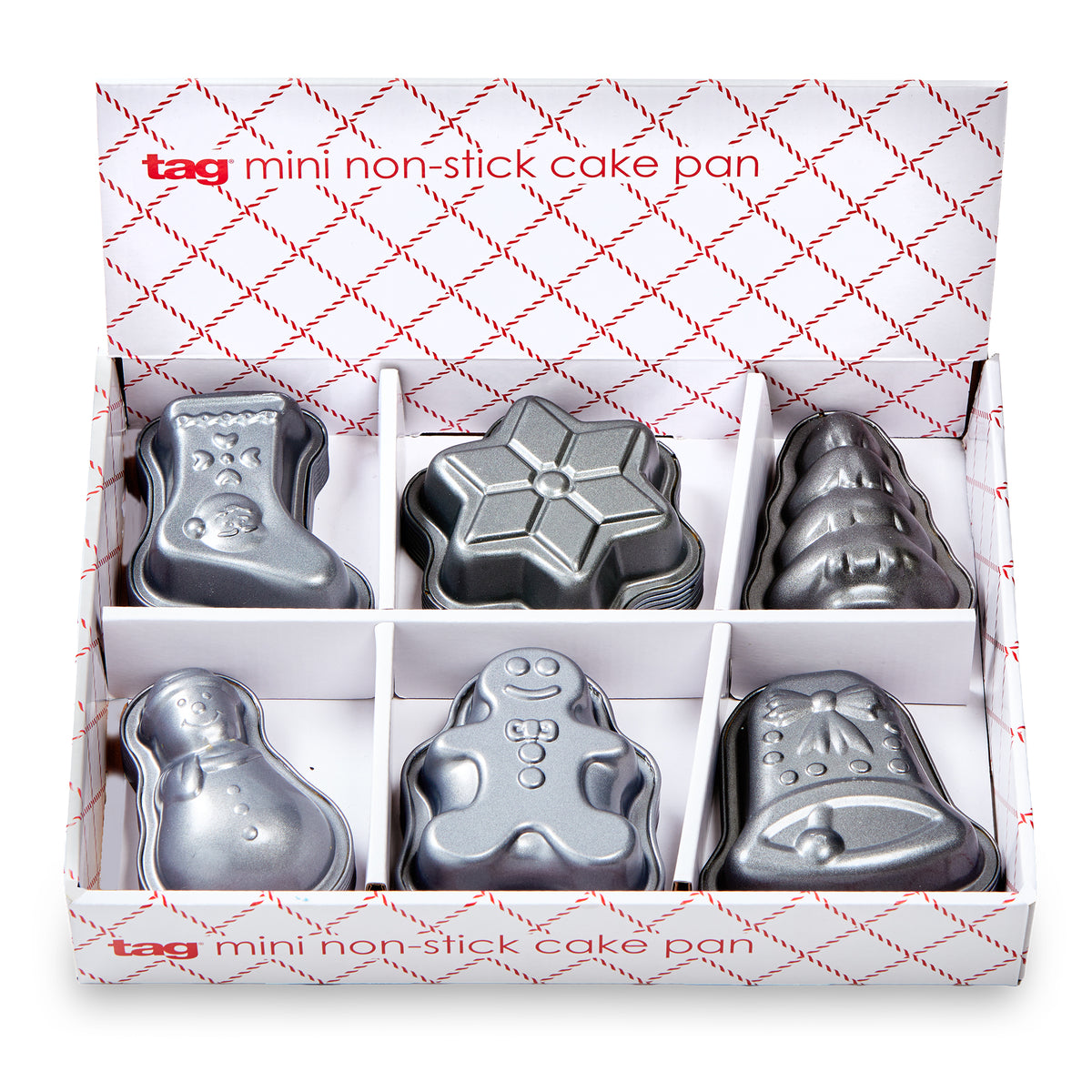Mini Xmas Nonstick Cake Pans Assortment Of 48 & Cdu – tag