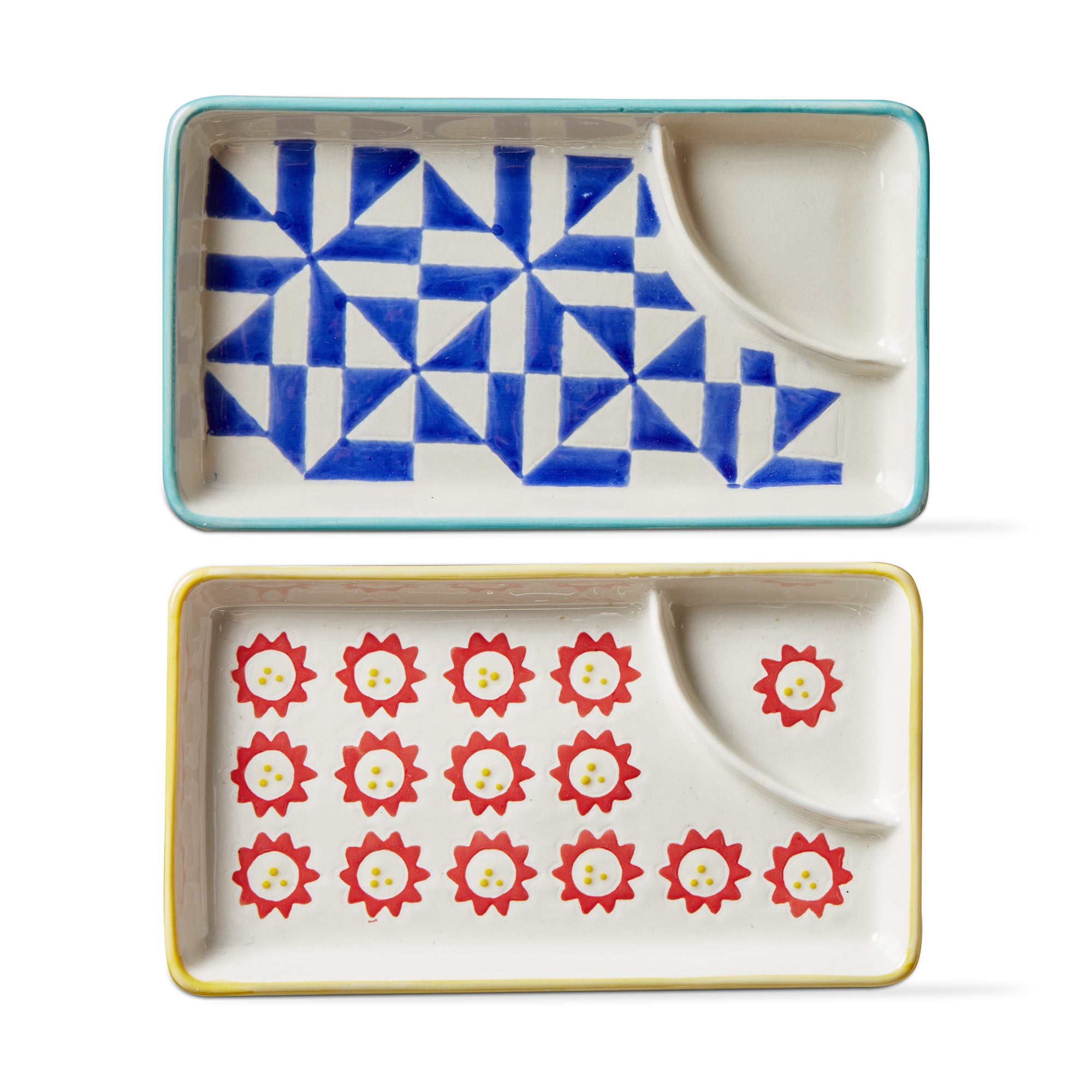 Flower & Geo Sushi Dumpling Plate Assortment Of 2 – tag