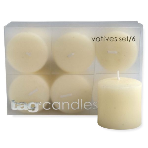 Picture of basic votive candles set of 6 - ivory