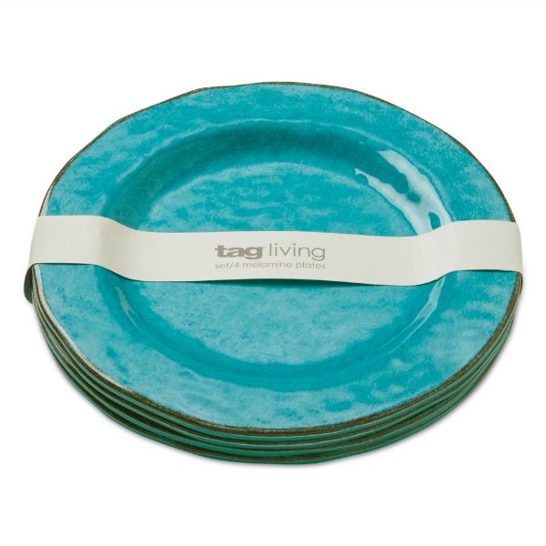 Picture of veranda melamine salad plate set of 4 - blue