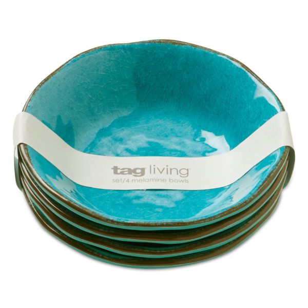 Picture of veranda melamine bowl set of 4 - blue