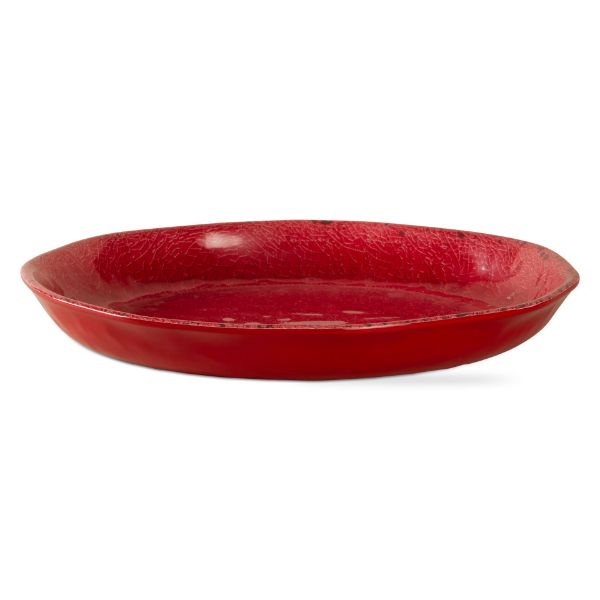 Picture of veranda large shallow melamine bowl - red