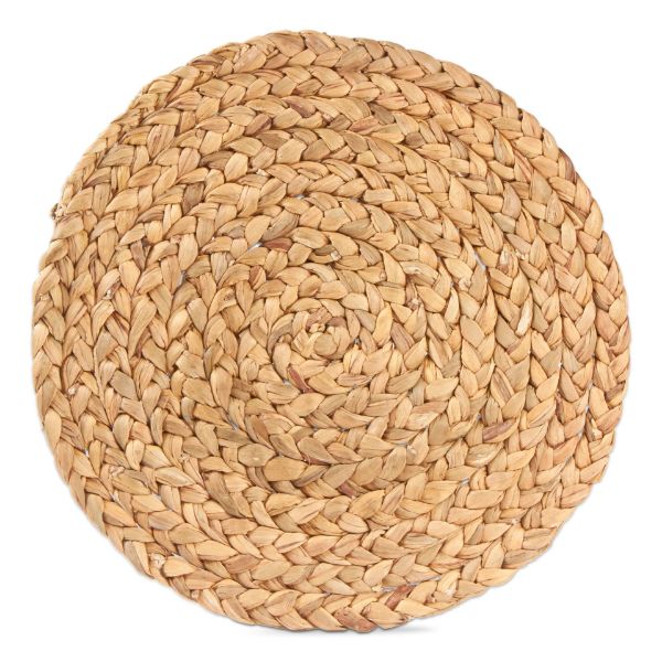 Picture of braided water hyacinth round placemat - natural