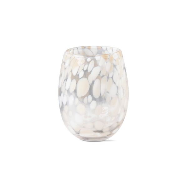 Picture of confetti stemless wine glass - sand