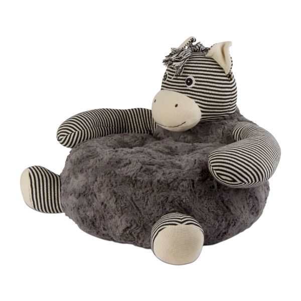 Picture of zebra plush chair - black, ivory