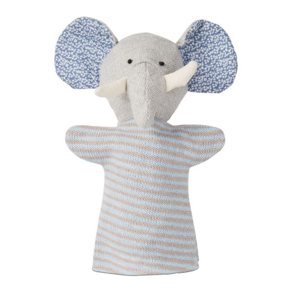 Picture of peek-a-boo elephant hand puppet - blue, gray