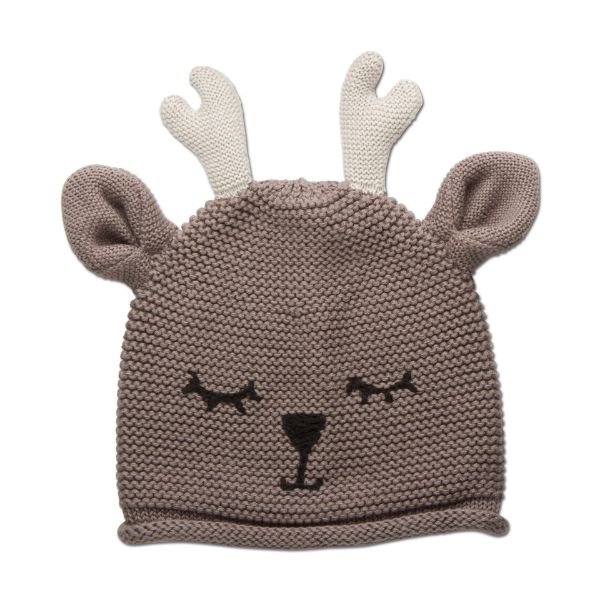 Picture of let's play knitted plush deer hat - brown