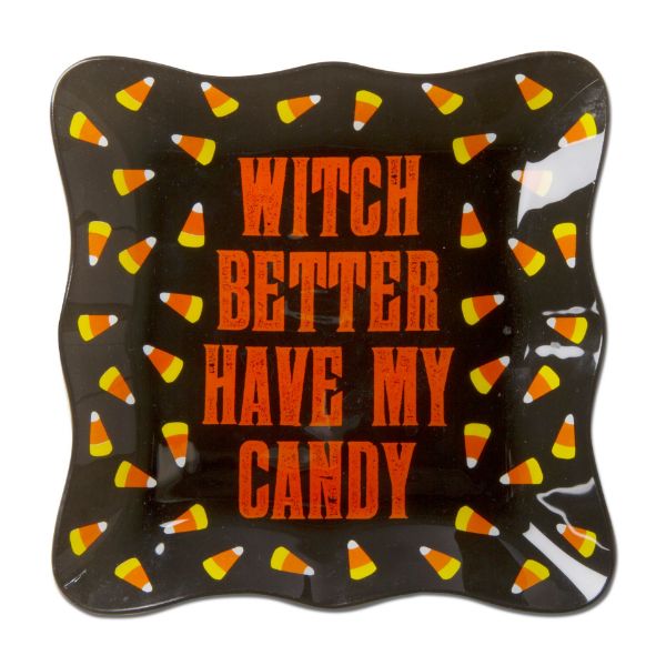 Picture of witch better have candy glass plate - orange, black