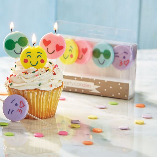 Picture of emoji shape candles set of 4 - multi