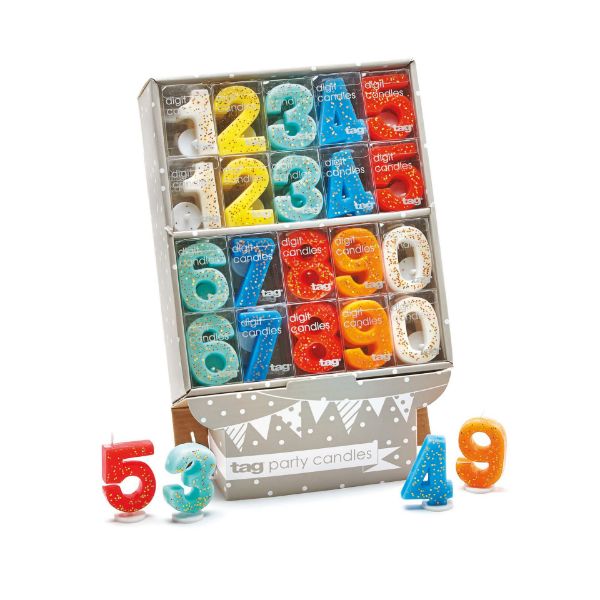 Picture of number 5 digit party candle - red