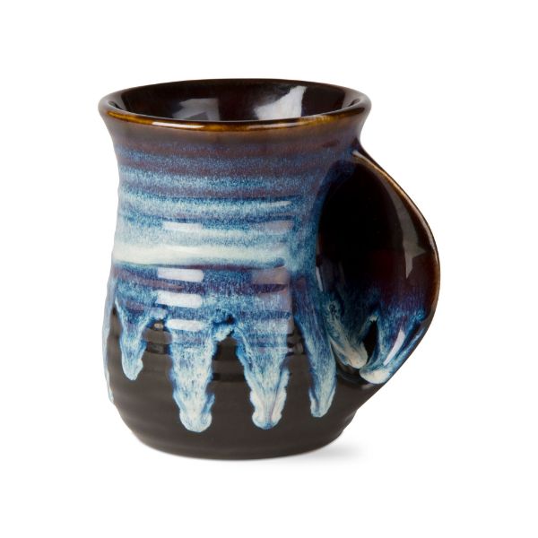 Picture of reactive glaze hand warmer mug - indigo