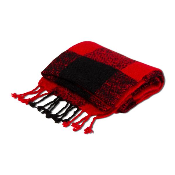 Picture of buffalo check shawl - red, black