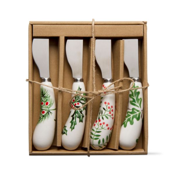 Picture of boughs of holly spreader set of 4 - red, green