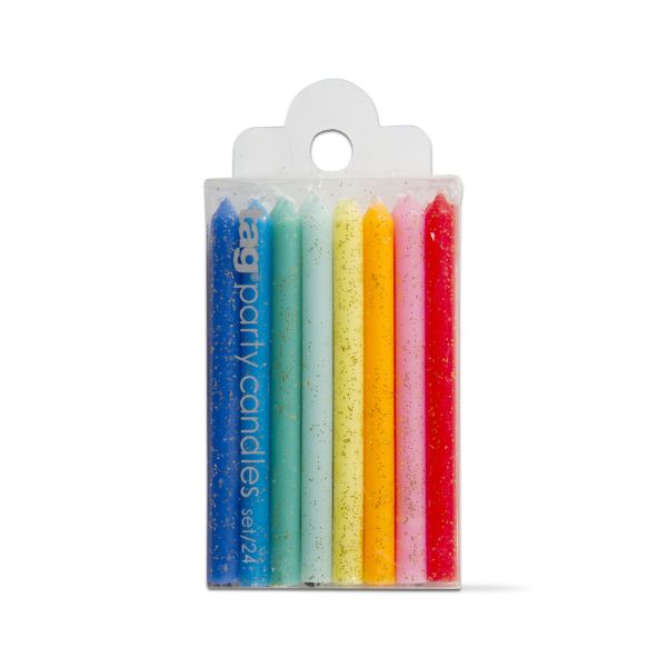 Picture of short party candles set of 24 - multi