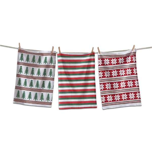 Picture of holiday joy dishtowel set of 3 - red, green, white