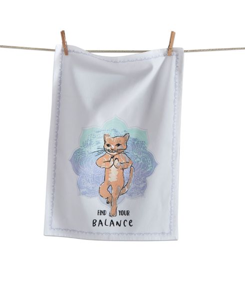 Picture of find your balance cat dishtowel - multi
