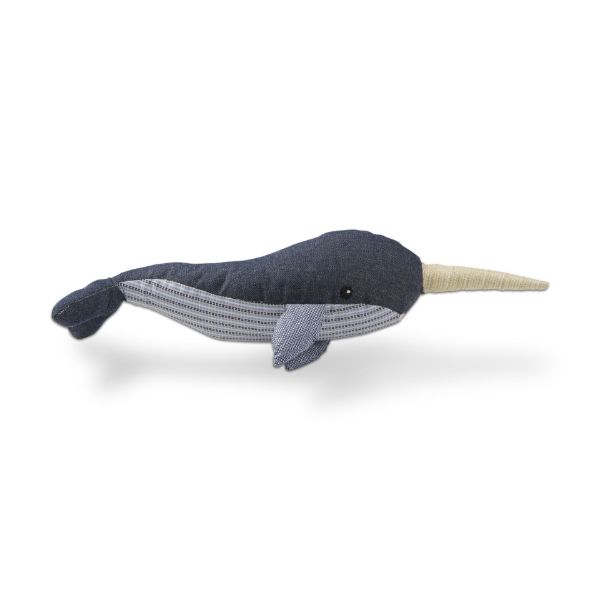 Picture of narwhal tooth fairy pocket plush - blue denim
