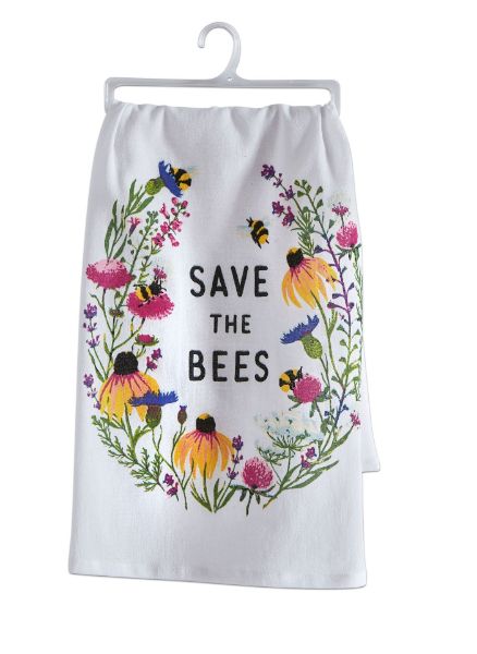 Picture of save the bees floursack dishtowel - multi