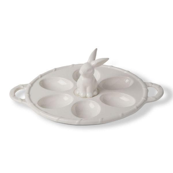 Picture of bunny egg dish - white