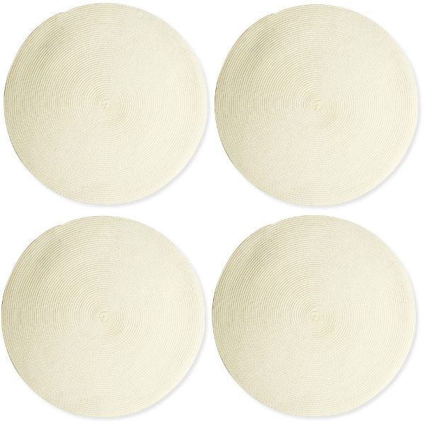 Picture of round woven placemats set of 4 - ivory