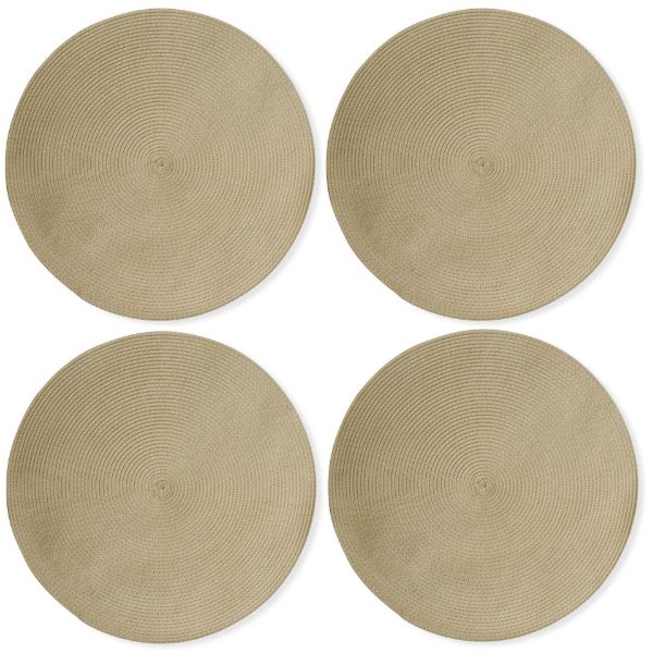 Picture of round woven placemats set of 4 - natural