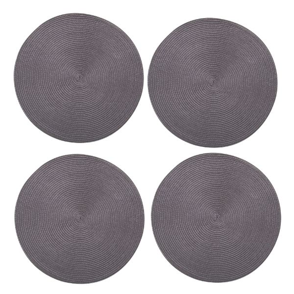 Picture of round woven placemats set of 4 - eggplant