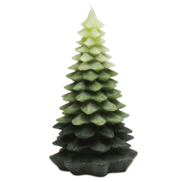 Picture of green large chunky leaf tree candle - green