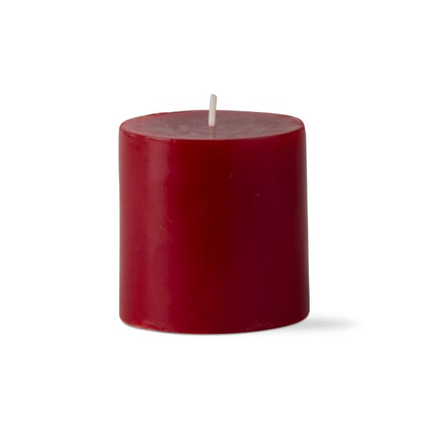 Picture of custom color pillar candle 3x3 - cranberry