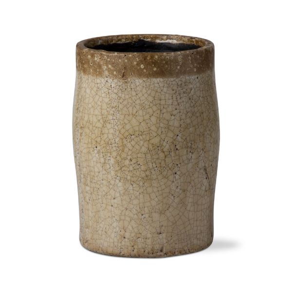 Picture of crackle glaze rustic vase 8 inch tall - natural