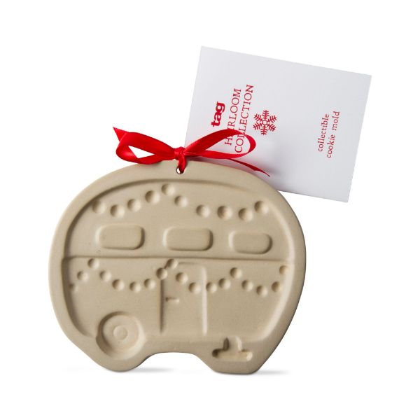 Picture of whimsy holiday camper heirloom collection cookie mold - natural
