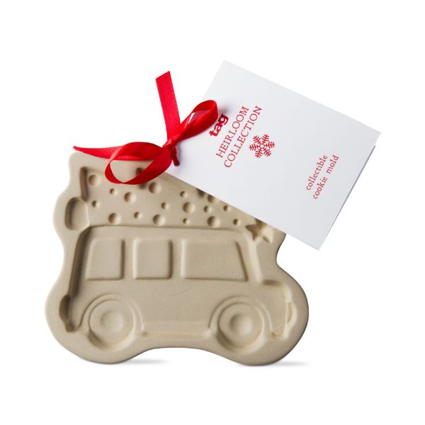 Picture of whimsy holiday car heirloom collection cookie mold - natural