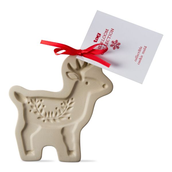 Picture of whimsy holiday reindeer heirloom collection cookie mold - natural