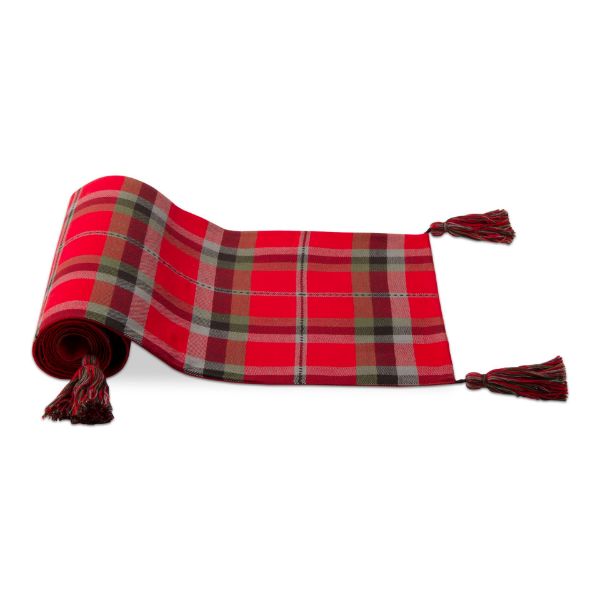 Picture of holiday plaid runner - red