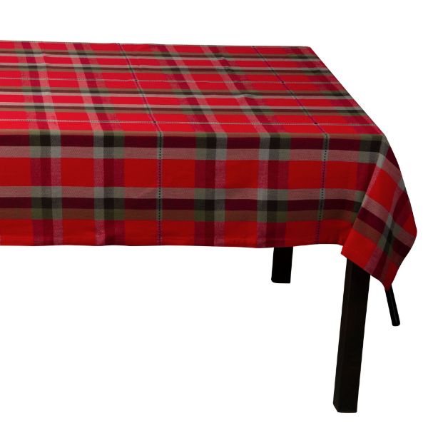 Picture of chelsea plaid tablecloth - red
