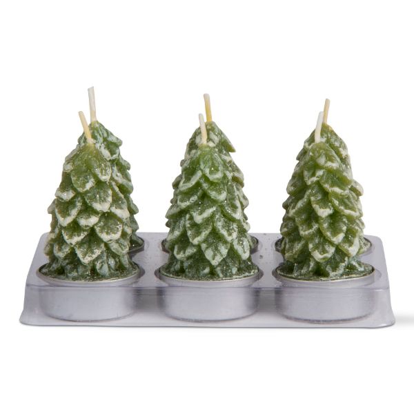 Picture of spruce tealight candles set of 6 - hunter green