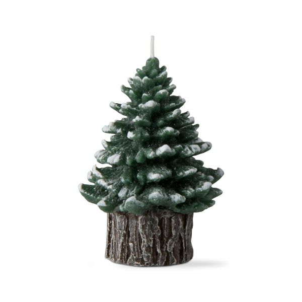 Picture of spruce small rustic tree candle - hunter green