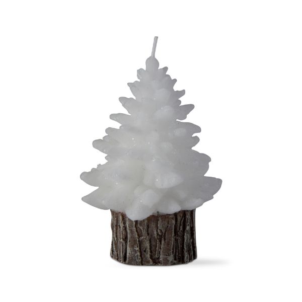 Picture of spruce small rustic tree candle - white