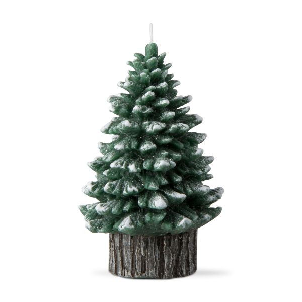 Picture of spruce medium rustic tree candle - hunter green