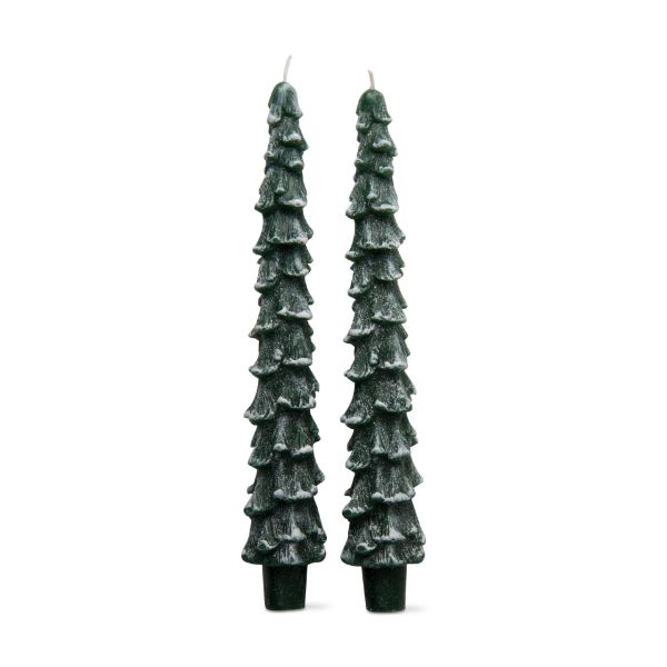 Picture of spruce taper candles set of 2 - hunter green