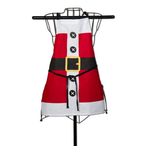 Picture of whimsy holiday santa kids apron - red, multi