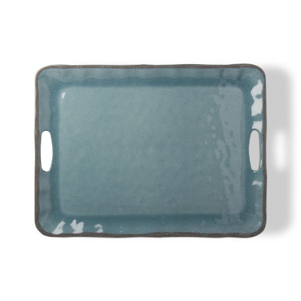 Picture of veranda melamine serving tray - Aqua