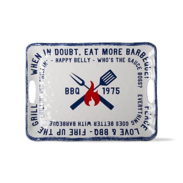Picture of eat more bbq melamine serving tray - multi
