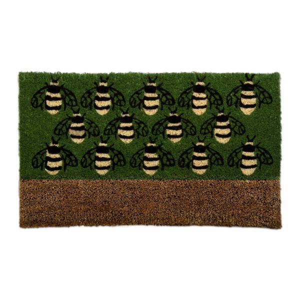 Picture of busy bees boot scrape coir mat - green, multi