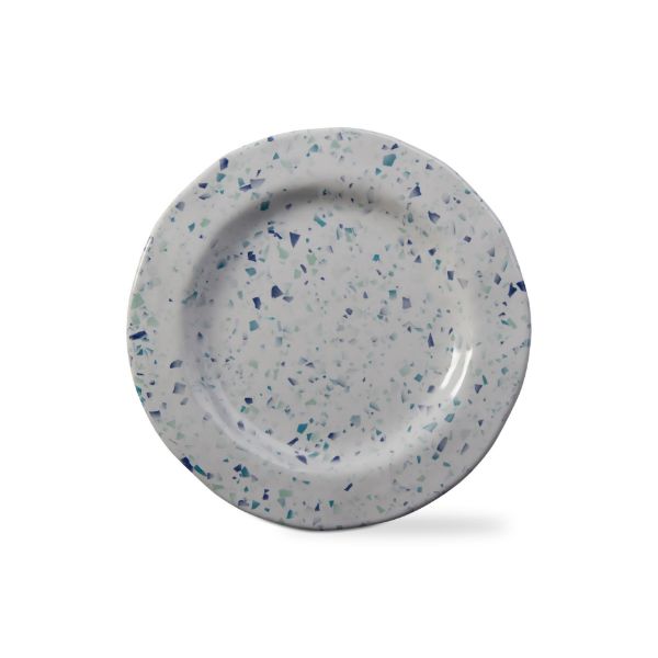 Picture of terrazo melamine salad plate set of 4 - blue, multi
