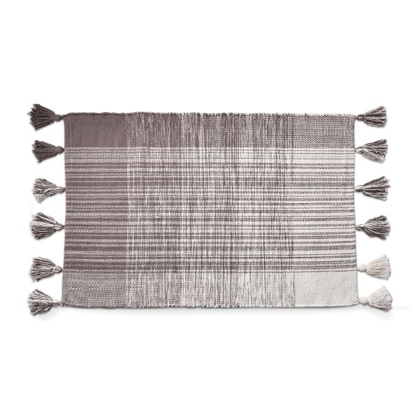 Picture of tassel plaid rug - gray