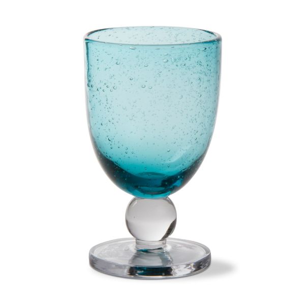 Picture of bubble glass goblet - aqua
