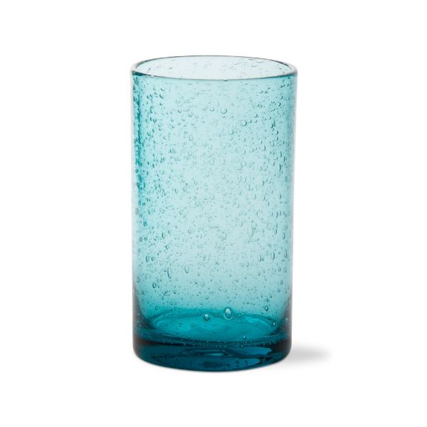 Picture of bubble glass tumbler - aqua