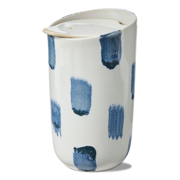 Picture of brush stroke travel mug - blue, multi