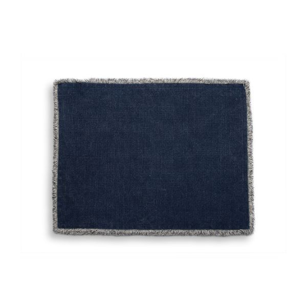 Picture of crosby washed fringe placemat - Blue